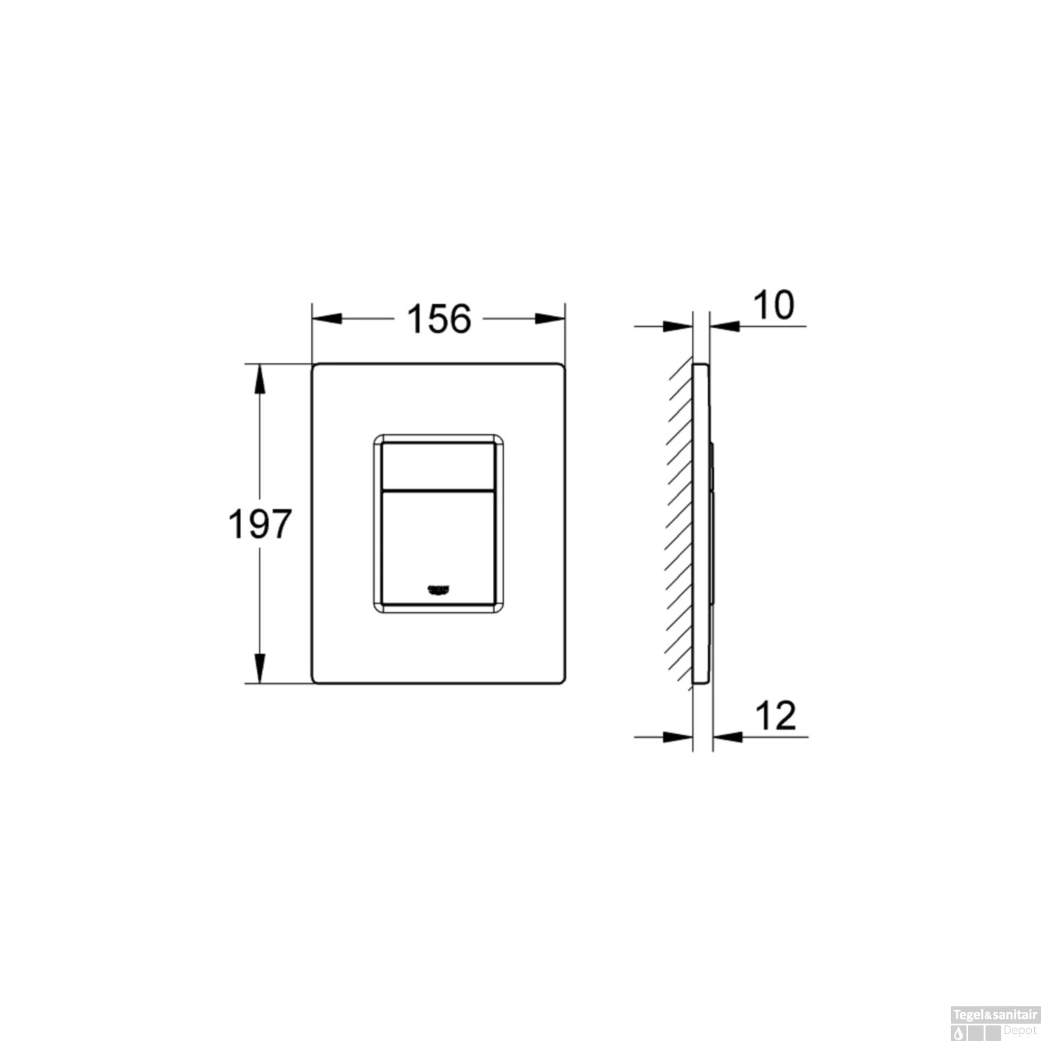 Bedieningsplaat Grohe Skate Cosmopolitan DualFlush Hard Graphite Geborsteld - Afbeelding 3