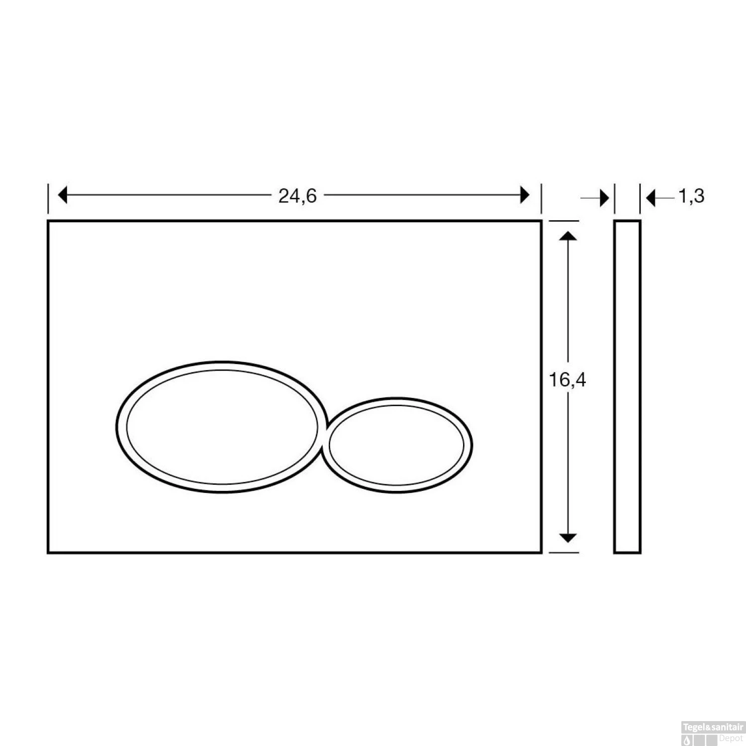 Bedieningsplaat Wiesbaden Voor Geberit UP320 24,6x16,4 Cm Glanzend Wit 2 Bedieningsplaat Wiesbaden Voor Geberit UP320 24,6x16,4 Cm Glanzend Wit - Afbeelding 2