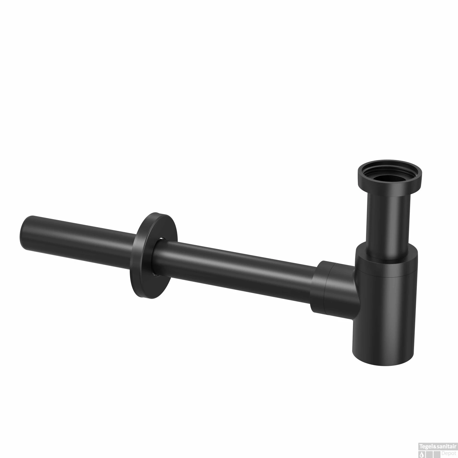 Bekersifon INK Laag Model Incl Muurbuis En Rozet Mat Zwart 1 Bekersifon INK Laag Model Incl Muurbuis En Rozet Mat Zwart