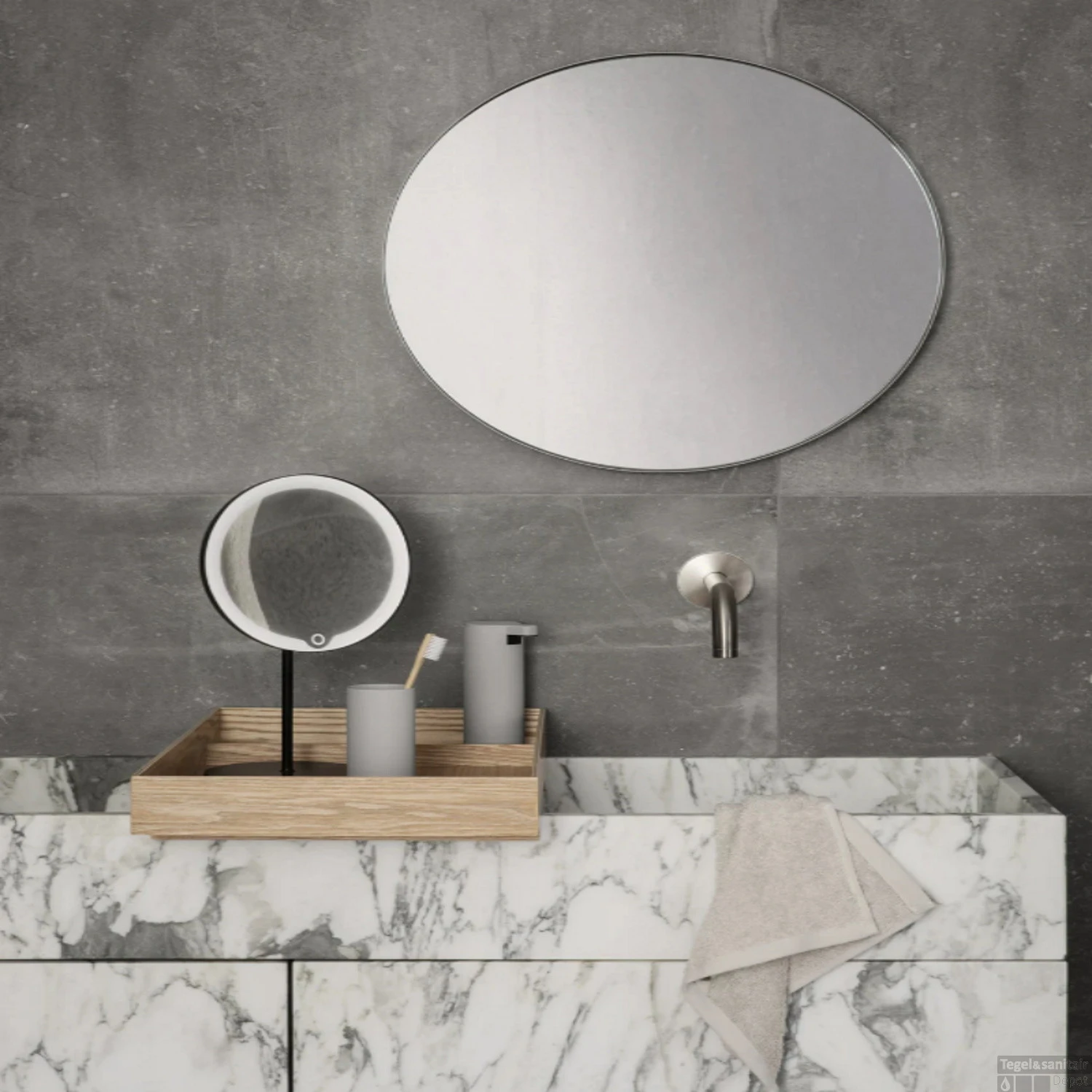 Led Make-Upspiegel Blomus Modo Zwart 2 Led Make-Upspiegel Blomus Modo Zwart - Afbeelding 2