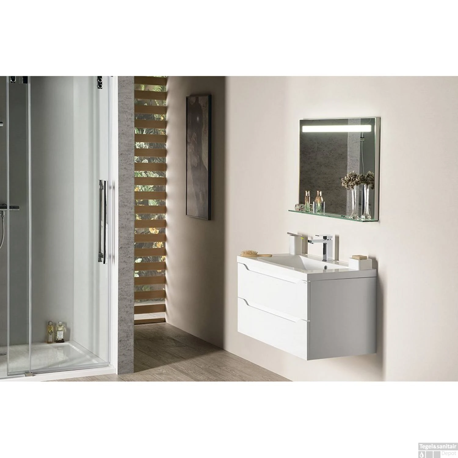 Badkamerspiegel Sapho Breto 80x60.8 Cm LED-Verlichting Incl. Planchet 8 Badkamerspiegel Sapho Breto 80x60.8 Cm LED-Verlichting Incl. Planchet - Afbeelding 8