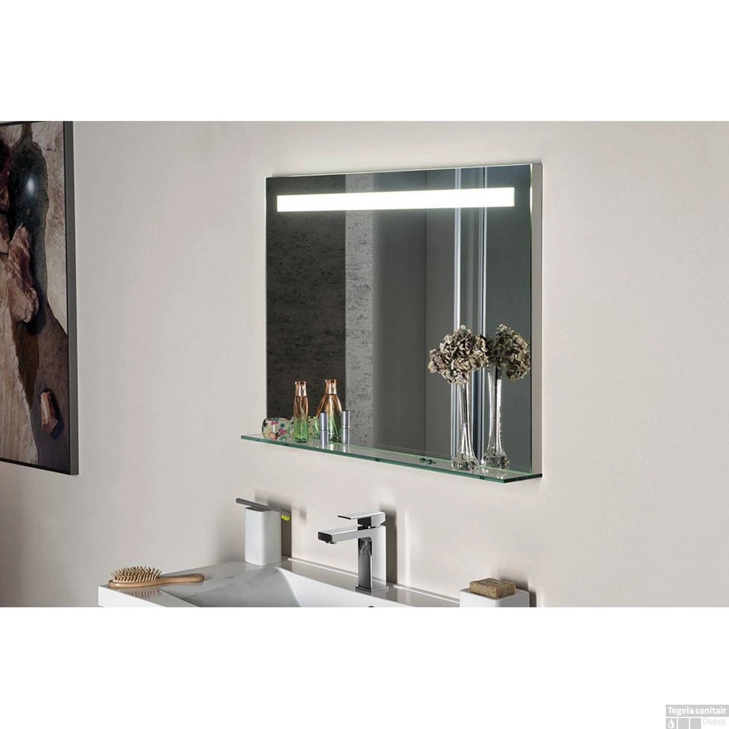 Badkamerspiegel Sapho Breto 80x60.8 Cm LED-Verlichting Incl. Planchet 7 Badkamerspiegel Sapho Breto 80x60.8 Cm LED-Verlichting Incl. Planchet - Afbeelding 7