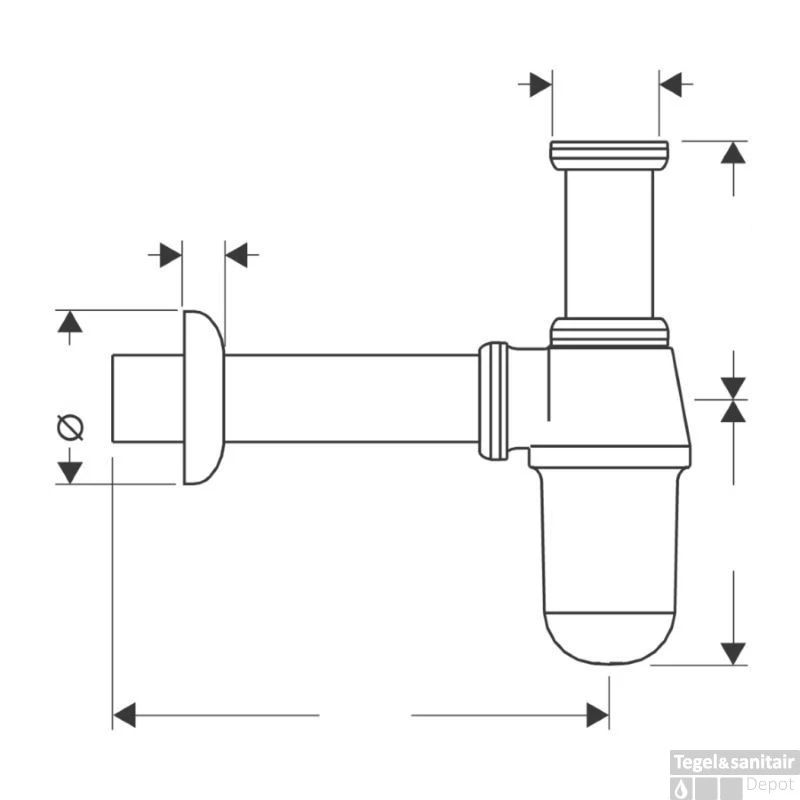 BWS Bekersifon Chroom Rond Inclusief Muurbuis En Rozet 5/4 X 32mm 4 BWS Bekersifon Chroom Rond Inclusief Muurbuis En Rozet 5/4 X 32mm - Afbeelding 4