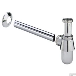 BWS Bekersifon Chroom Rond Inclusief Muurbuis En Rozet 5/4 X 32mm