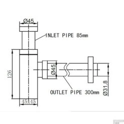 BWS Bekersifon Luxe Vierkant 5/4" RVS Look (Inclusief Muurbuis En Rozet) 5 BWS Bekersifon Luxe Vierkant 5/4" RVS Look (Inclusief Muurbuis En Rozet) -Thuis Badkamer bws bekersifon luxe vierkant 11 4inch rvs look tech