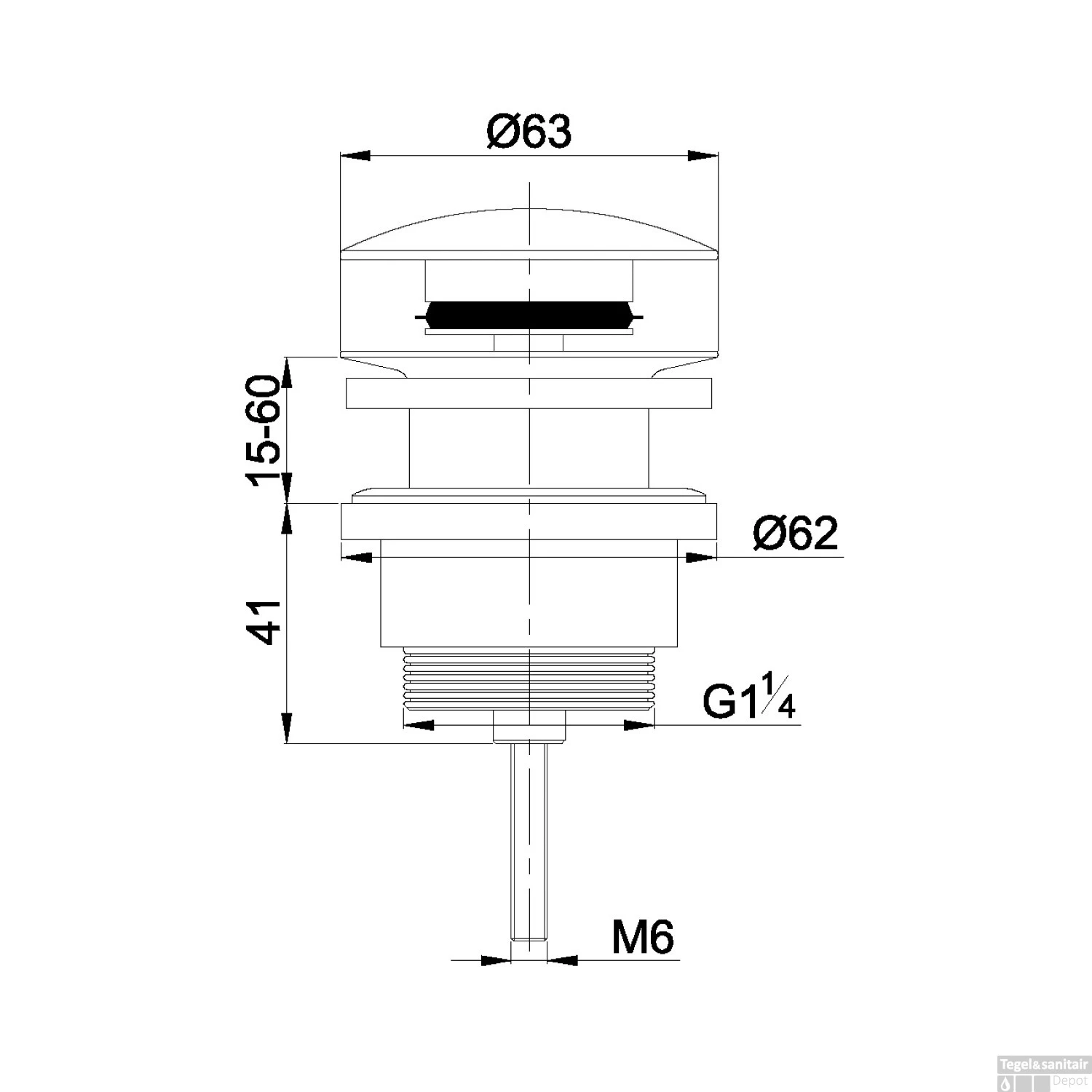 BWS Clickwaste 5/4 Laag Gunmetal 2 BWS Clickwaste 5/4 Laag Gunmetal - Afbeelding 2