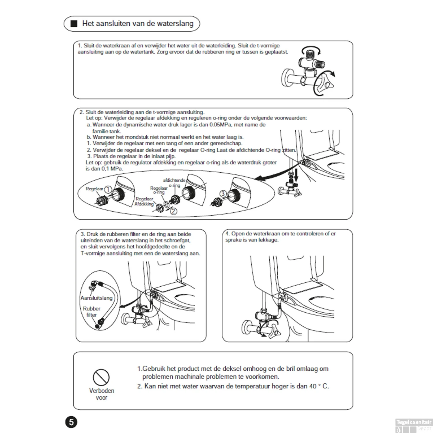 BWS Douche WC Zitting Luxe Stroomloos Met Sproeier Wit 9 BWS Douche WC Zitting Luxe Stroomloos Met Sproeier Wit - Afbeelding 9