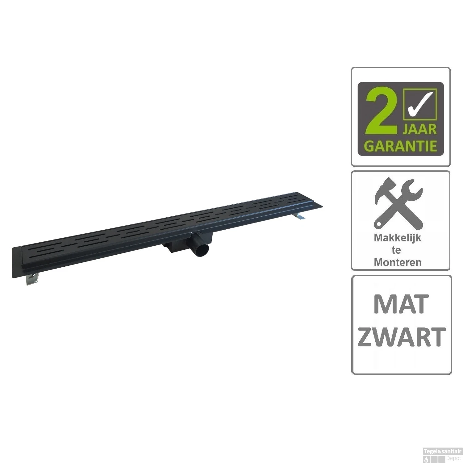 BWS Douchegoot Flens Met Uitneembaar Sifon 100x7x6.7cm RVS Mat Zwart 1 BWS Douchegoot Flens Met Uitneembaar Sifon 100x7x6.7cm RVS Mat Zwart