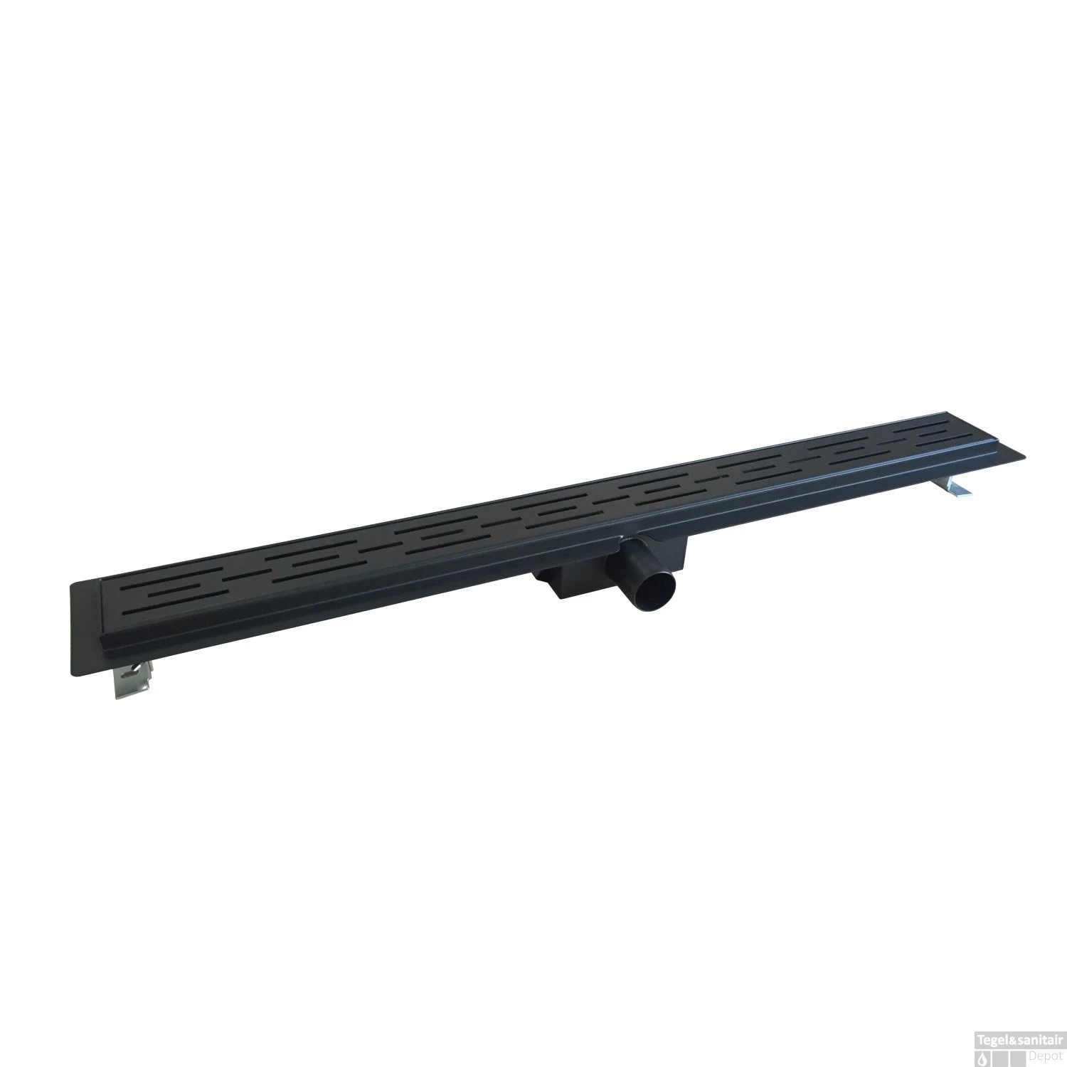 BWS Douchegoot Flens Met Uitneembaar Sifon 100x7x6.7cm RVS Mat Zwart 2 BWS Douchegoot Flens Met Uitneembaar Sifon 100x7x6.7cm RVS Mat Zwart - Afbeelding 2