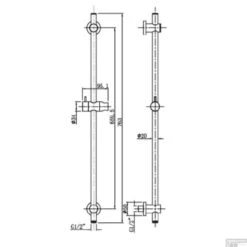 BWS Glijstang Rond Met Wateruitgang 66cm Chroom -Thuis Badkamer bws glijstang rond met wateruitgang 66cm chroom tech 1