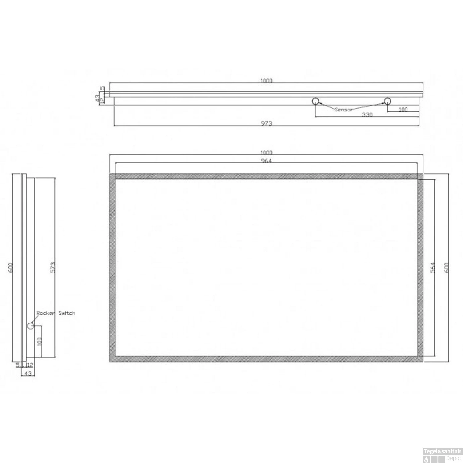 BWS LED Spiegel Rondom Dimbare Condensvrije 100x60 Cm 3 BWS LED Spiegel Rondom Dimbare Condensvrije 100x60 Cm - Afbeelding 3