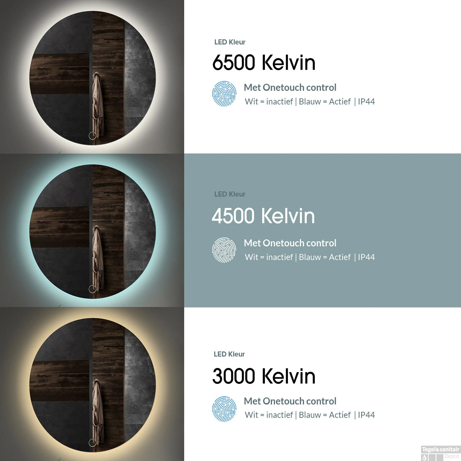 Badkamerspiegel Gliss Fury Organic LED Verlichting 100x100 Cm 3 Badkamerspiegel Gliss Fury Organic LED Verlichting 100x100 Cm - Afbeelding 3