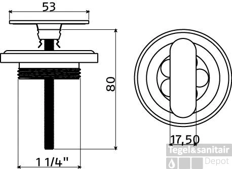 Clou Flush Afvoerplug Chroom 1 Clou Flush Afvoerplug Chroom