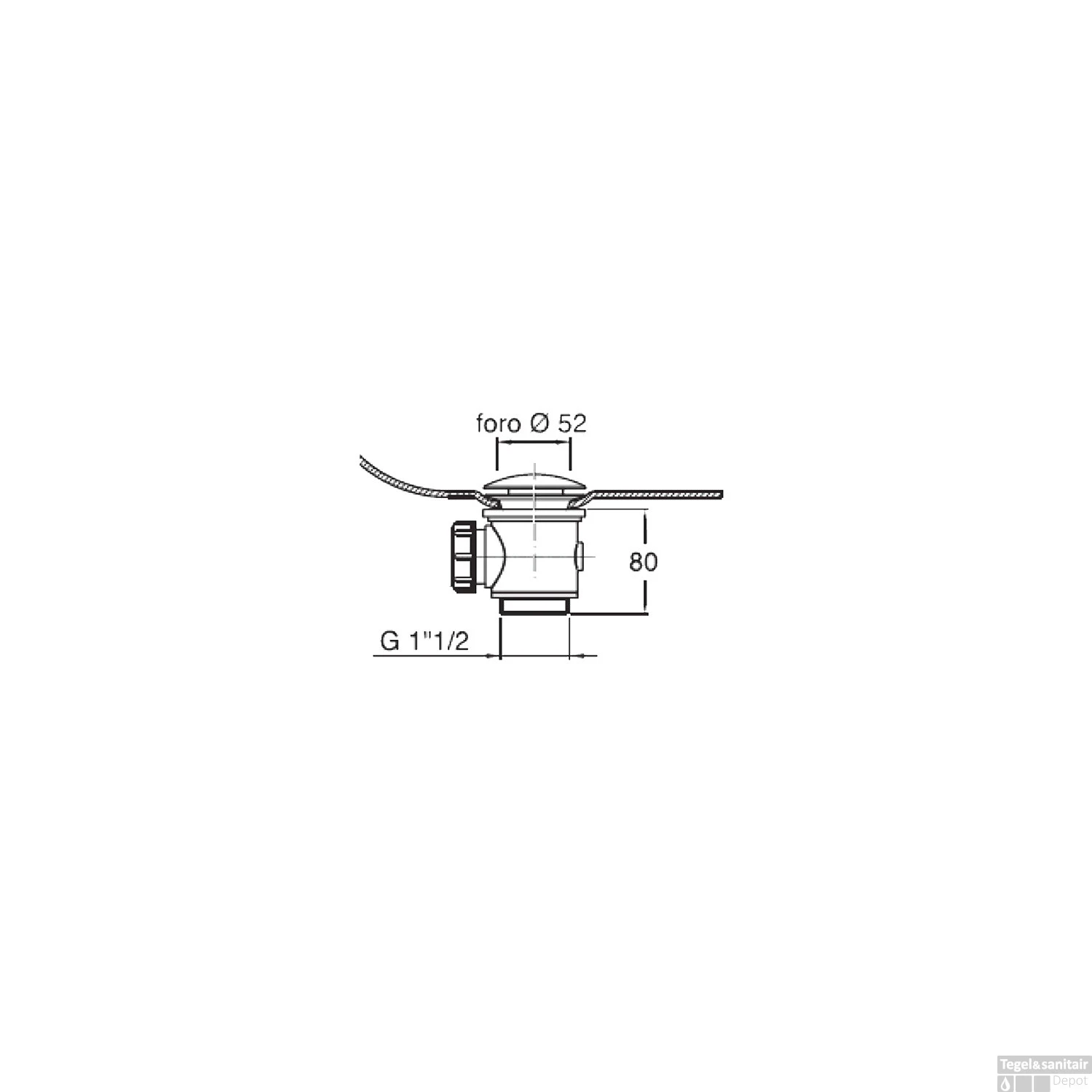 Clickwaste Polysan 6/4 Tbv Ligbaden 52mm Mat Zwart 2 Clickwaste Polysan 6/4 Tbv Ligbaden 52mm Mat Zwart - Afbeelding 2