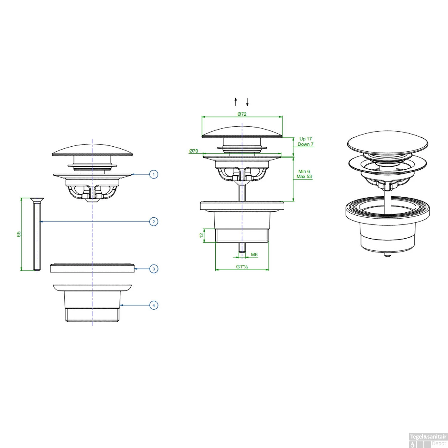 Clickwaste Luca Sanitair Voor Vasca Baden Mat Zwart 2 Clickwaste Luca Sanitair Voor Vasca Baden Mat Zwart - Afbeelding 2