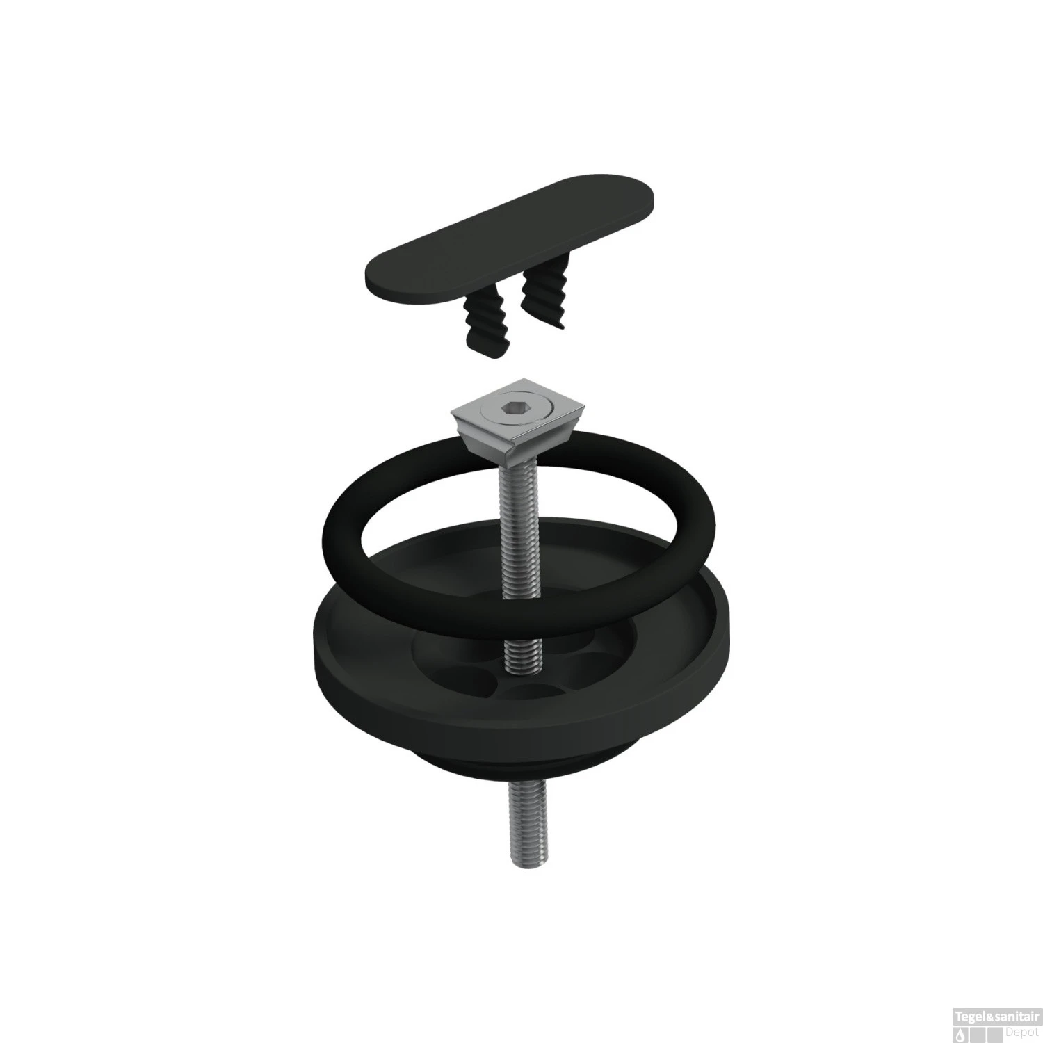 Clou Afvoerplug En Sifon Aansluiting Mat Zwart Tbv First En Flush Fonteinen 2 Clou Afvoerplug En Sifon Aansluiting Mat Zwart Tbv First En Flush Fonteinen - Afbeelding 2