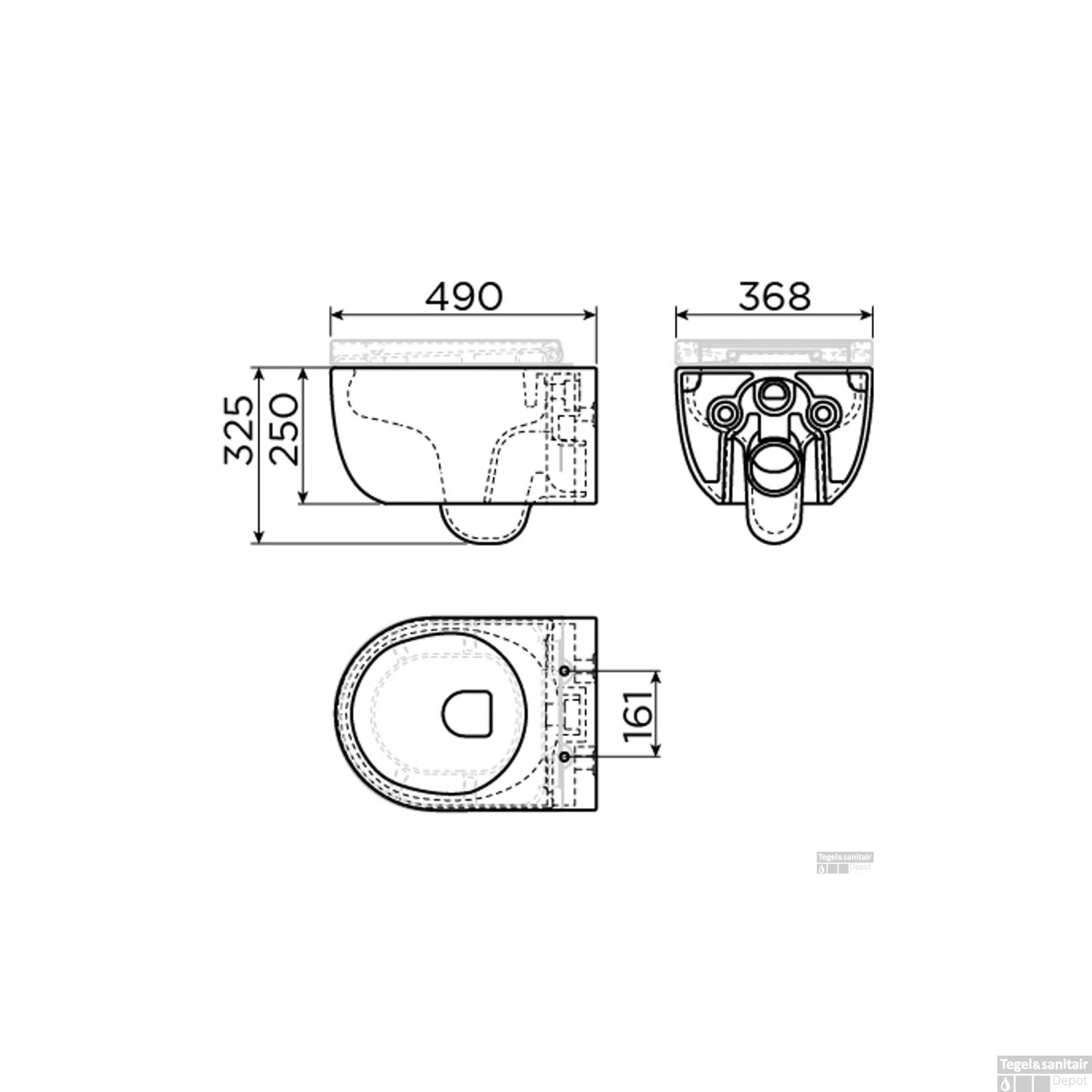 Clou Hammock Toiletzitting Met Deksel Met Soft Closing Systeem En Quick Release Systeem Mat Zwart 36x43x5.1cm - Afbeelding 2