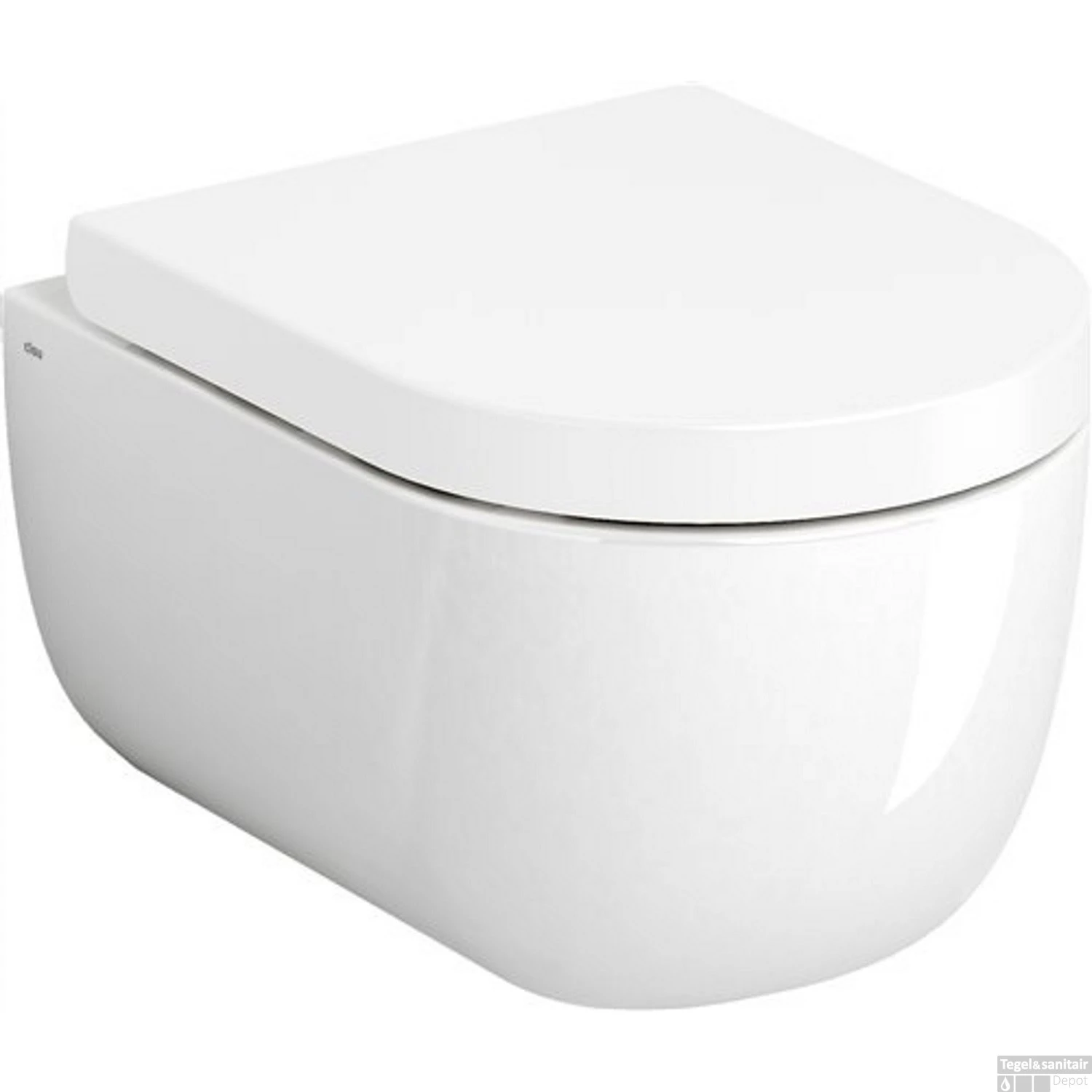 Wandtoilet Clou Hammock 49cm Randloos Keramiek Glans Wit (Inclusief Zitting Met Deksel) - Afbeelding 5