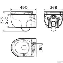 Wandtoilet Clou Hammock 49cm Randloos Keramiek Glans Wit (Inclusief Zitting Met Deksel) -Thuis Badkamer clou wandtoilet hammock 49cm randloos keramiek glans wit inclusief zitting met deksel tech