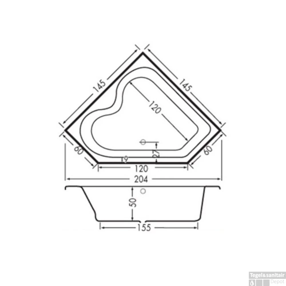 Hoekbad Beterbad Xenz Cyprus 145x145 Cm 2 Hoekbad Beterbad Xenz Cyprus 145x145 Cm - Afbeelding 2