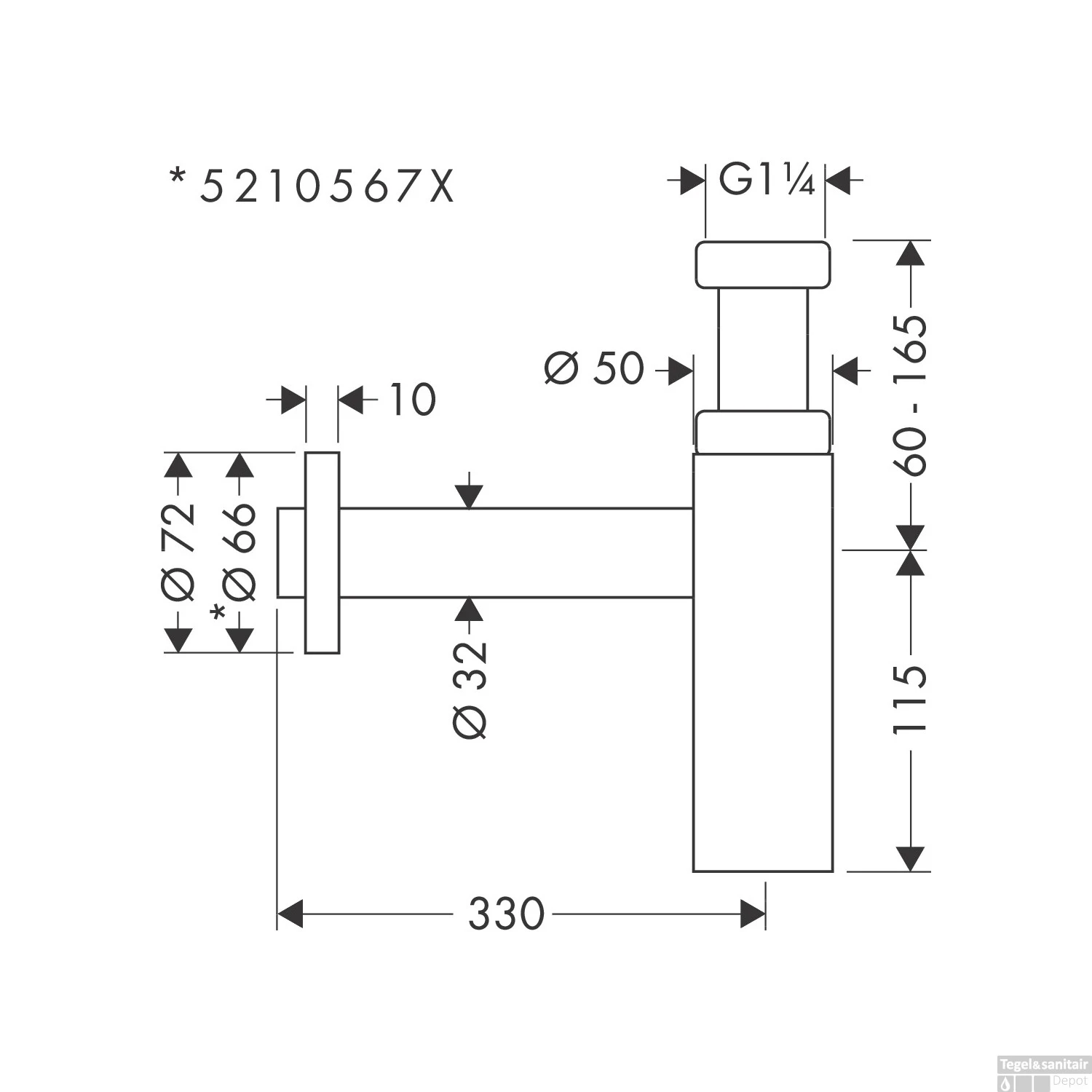 Design Sifon Flowstar S HansGrohe Chroom 2 Design Sifon Flowstar S HansGrohe Chroom - Afbeelding 2