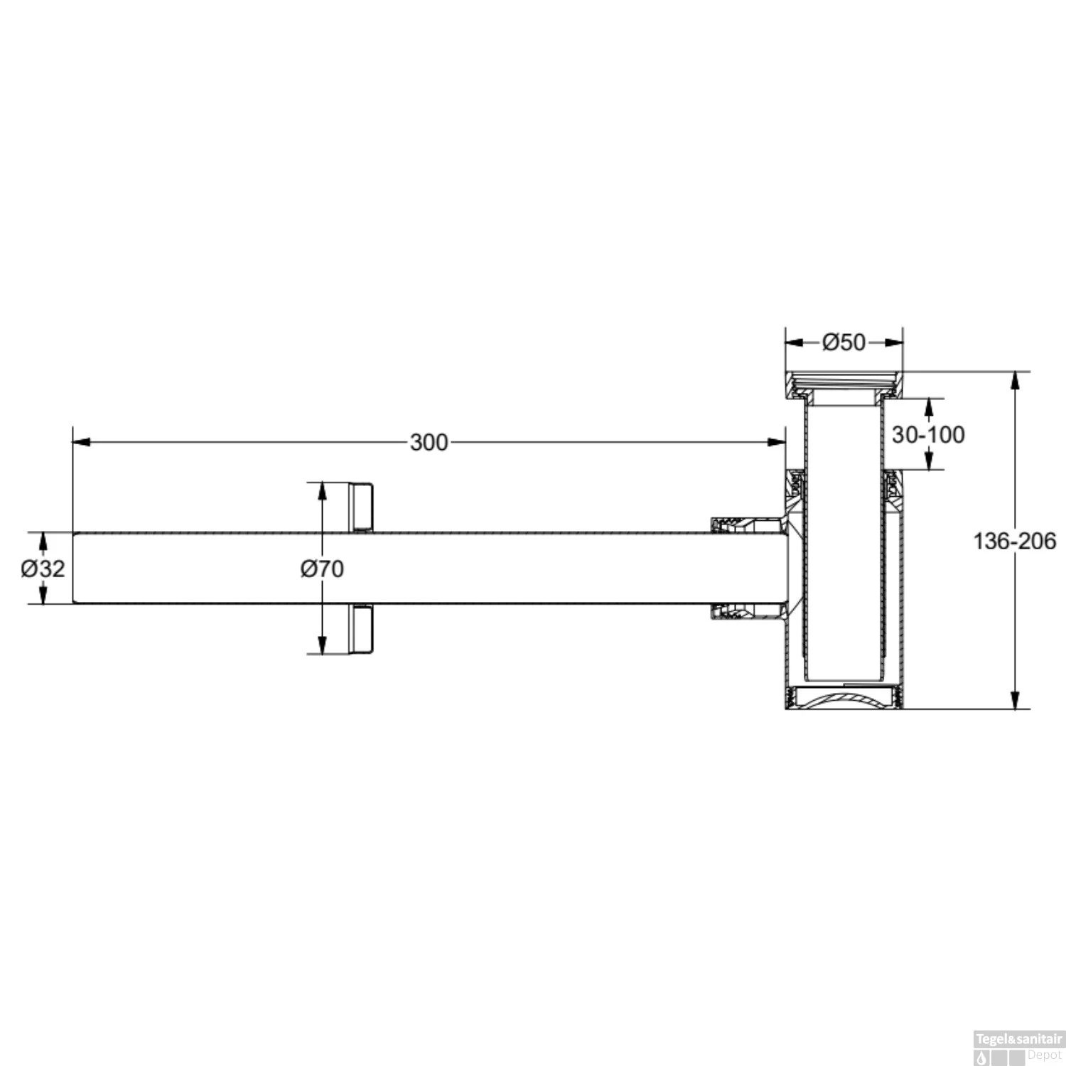 Designbekersifon BWS Salt Laag Model Mat Zwart 2 Designbekersifon BWS Salt Laag Model Mat Zwart - Afbeelding 2