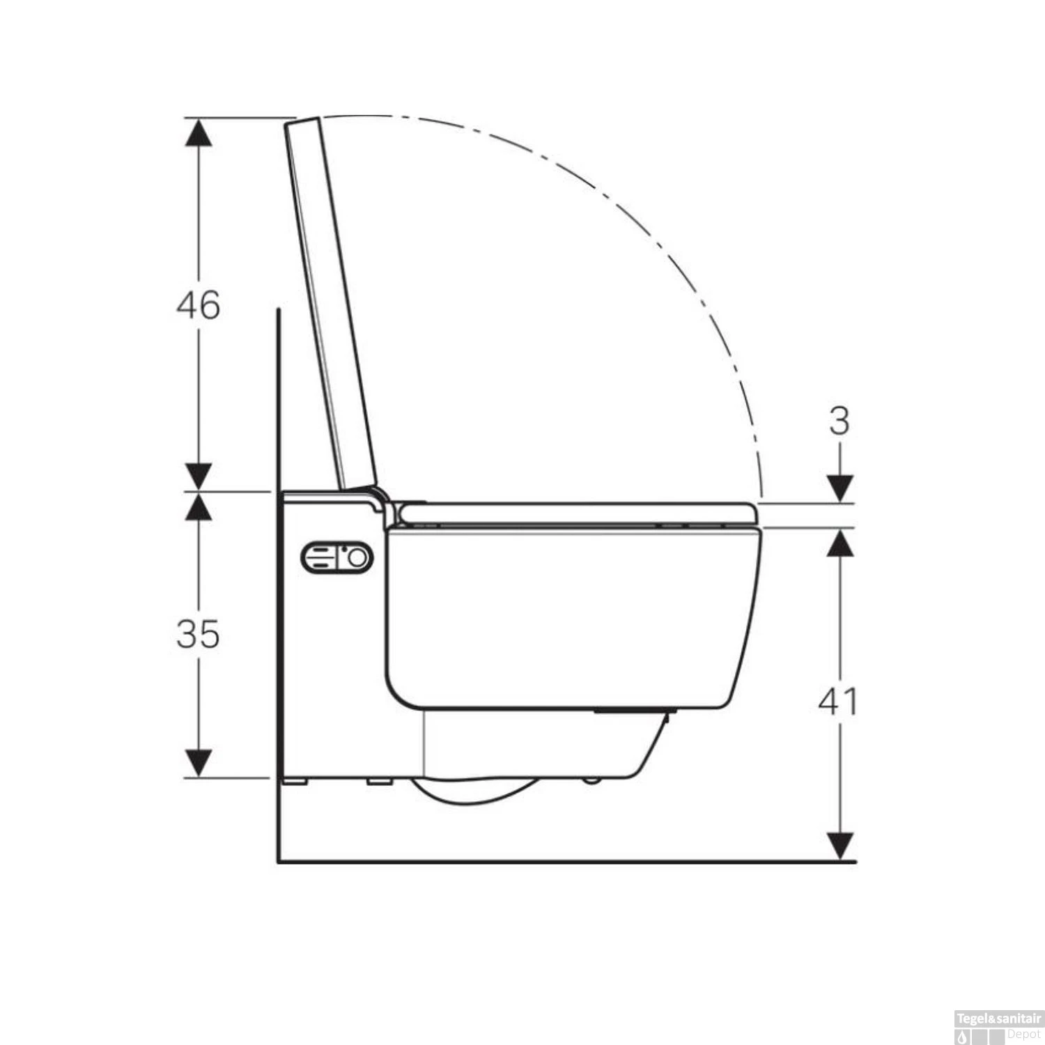 Douche WC Geberit AquaClean Mera Classic Met Geurafzuiging Warme Luchtdroging En Ladydouche Met Softclose En Deksel Glanschroom 5 Douche WC Geberit AquaClean Mera Classic Met Geurafzuiging Warme Luchtdroging En Ladydouche Met Softclose En Deksel Glanschroom - Afbeelding 5