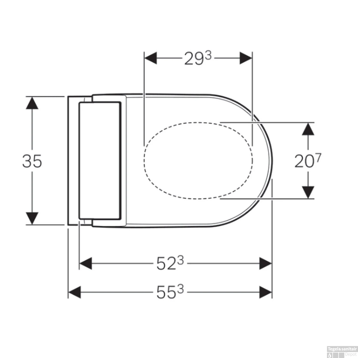 Douche WC Geberit AquaClean Tuma Comfort Compleet Rimfree Geborsteld RVS 6 Douche WC Geberit AquaClean Tuma Comfort Compleet Rimfree Geborsteld RVS - Afbeelding 6