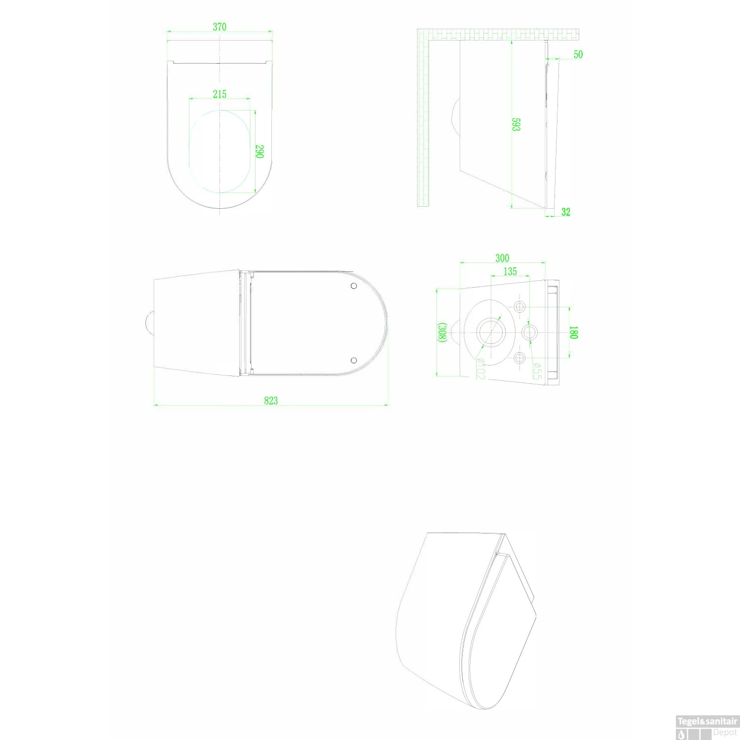 Douche WC Wiesbaden Vesta-ECO Randloos Wandcloset Wit 4 Douche WC Wiesbaden Vesta-ECO Randloos Wandcloset Wit - Afbeelding 4