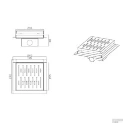 Doucheput Best Design N-Square Met Flens 20x20x7.7cm RVS -Thuis Badkamer doucheput best design n square met flens 20x20x7.7cm rvs 3803180