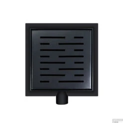 Doucheput Boss & Wessing Pozo Met Zijuitlaat En Flens 15 Cm Mat Zwart