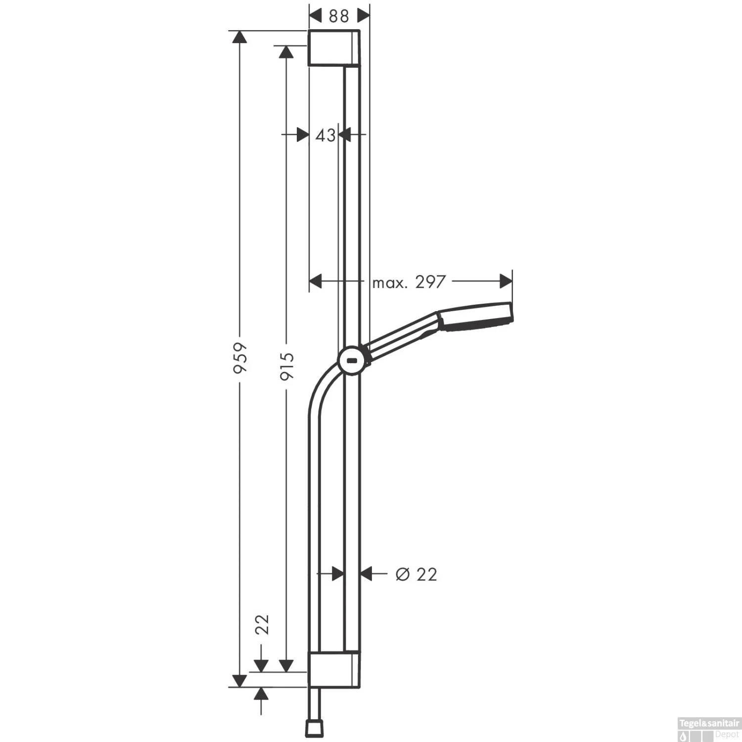 Doucheset HansGrohe Pulsify Select S 3 Jets Relaxation EcoSmart Met Glijstang 90 Cm Mat Wit - Afbeelding 2