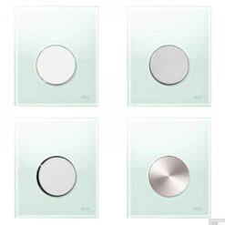 Urinoir Set Salenzi Hung Achterinlaat Mat Zwart Met TECE Loop Drukplaat Glas -Thuis Badkamer drukplaten loop mintgroen 1