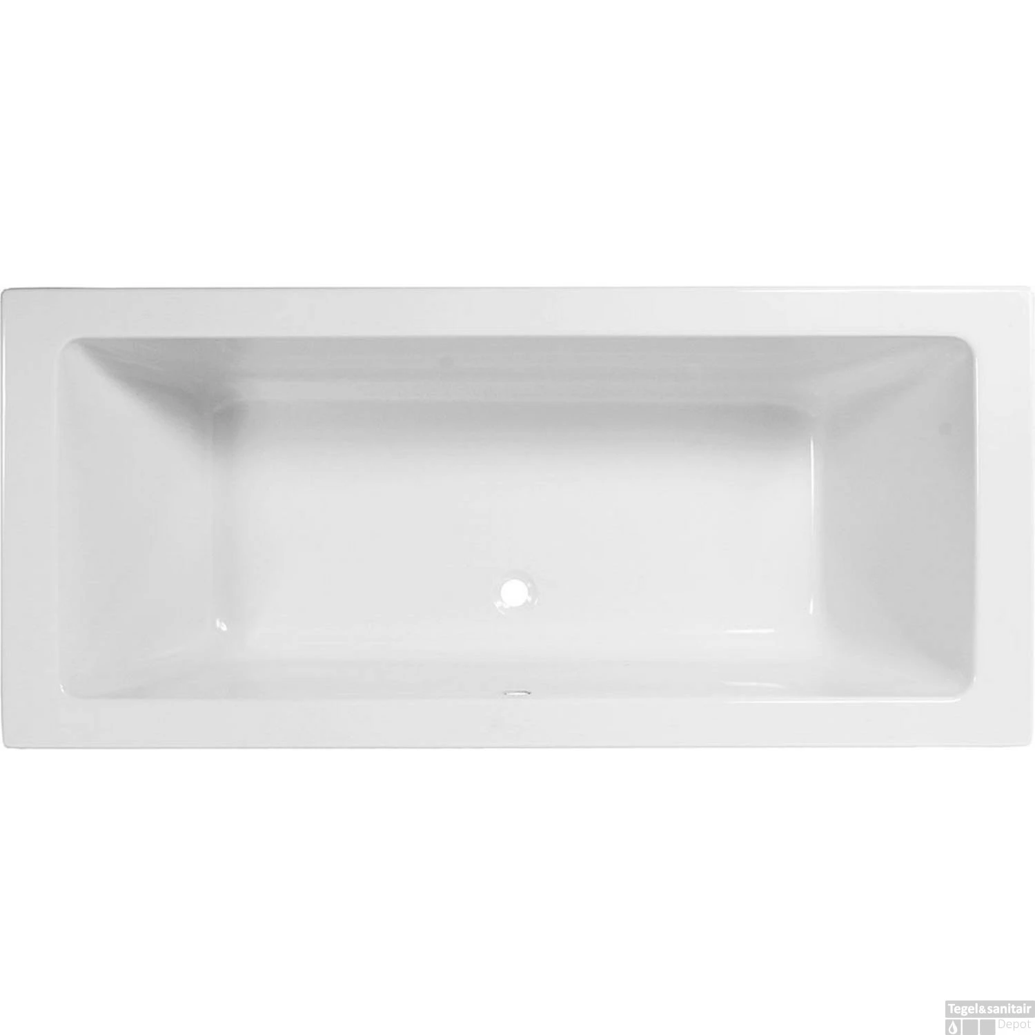 Inbouw Duo Ligbad Wisa Grandola 190x90x49 Cm Wit