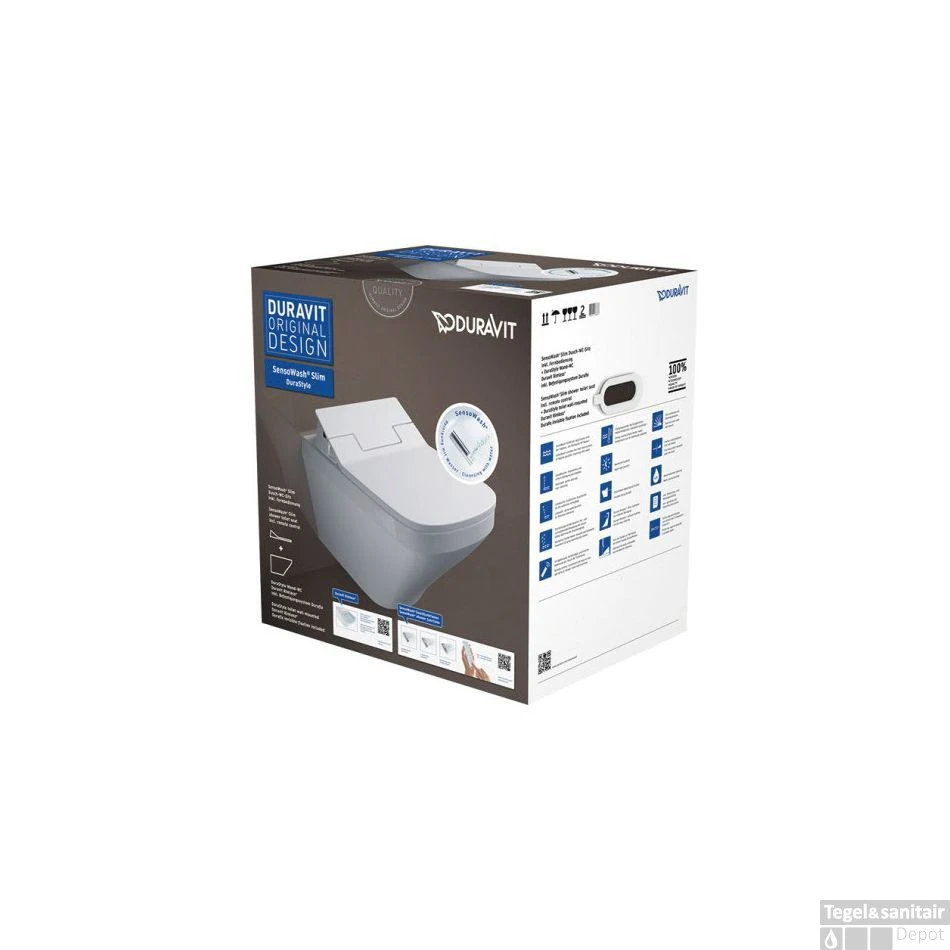 Duravit Douche WC SensoWash Slim DuraStyle Met Closetzitting 37.6x62x10.6 Cm Keramiek En Duroplast Wit 3 Duravit Douche WC SensoWash Slim DuraStyle Met Closetzitting 37.6x62x10.6 Cm Keramiek En Duroplast Wit - Afbeelding 3