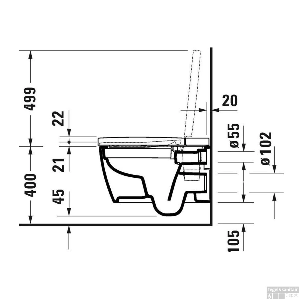 Duravit Douche WC SensoWash Starck F Plus Compact Met Compleet Pack Wandcloset 37.8x57.5 Cm Duroplast Wit 5 Duravit Douche WC SensoWash Starck F Plus Compact Met Compleet Pack Wandcloset 37.8x57.5 Cm Duroplast Wit - Afbeelding 5