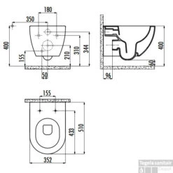 Wandcloset Boss & Wessing Freedom Randloos Met Bidetkraan Warm En Koudwater Wit (Excl. Zitting) -Thuis Badkamer fe tech f 3
