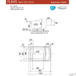 Zitbad Allibert Flavis 105x70 Cm 5 Zitbad Allibert Flavis 105x70 Cm -Thuis Badkamer flavis 105x70 tech
