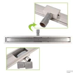 Mat Zwarte RVS Douchegoot Flens Met Uitneembaar Sifon 90x7cm 6,7cm Diep MAT ZWART ROOSTER -Thuis Badkamer flens design rooster mat wit 5 9