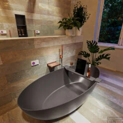 FLOAT Vrijstaand Bad 170x80cm Kleur Dark Grey / Dark Grey -Thuis Badkamer float 4 00022