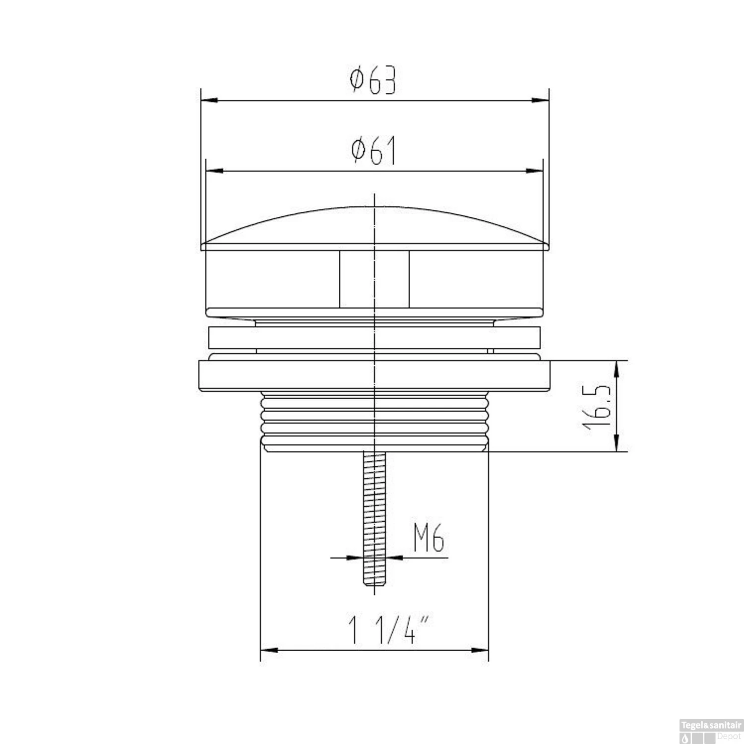 Fontein Afvoerplug Best Design White LOW 5/4 Mat Wit 2 Fontein Afvoerplug Best Design White LOW 5/4 Mat Wit - Afbeelding 2