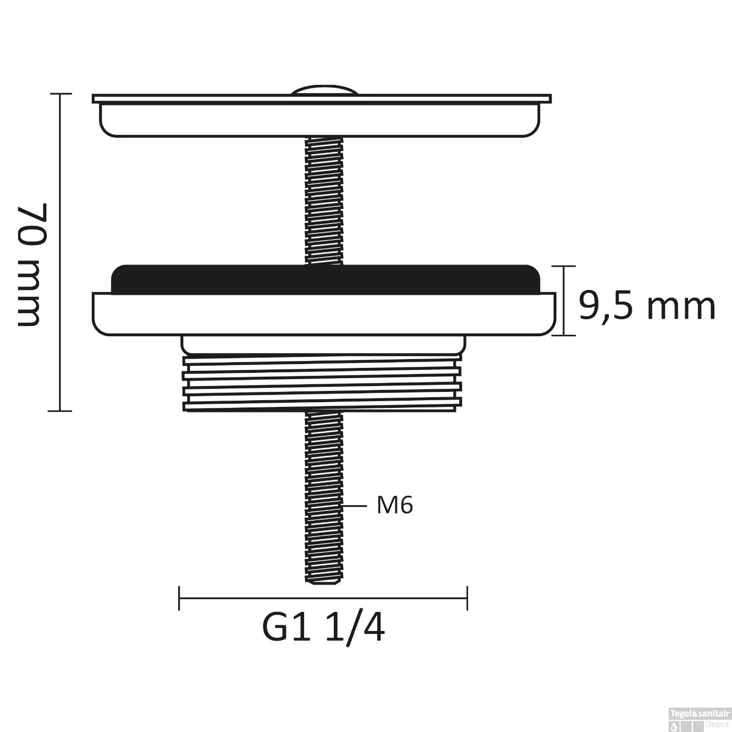 Fontein Afvoerplug Differnz Mix Gunmetal 2 Fontein Afvoerplug Differnz Mix Gunmetal - Afbeelding 2