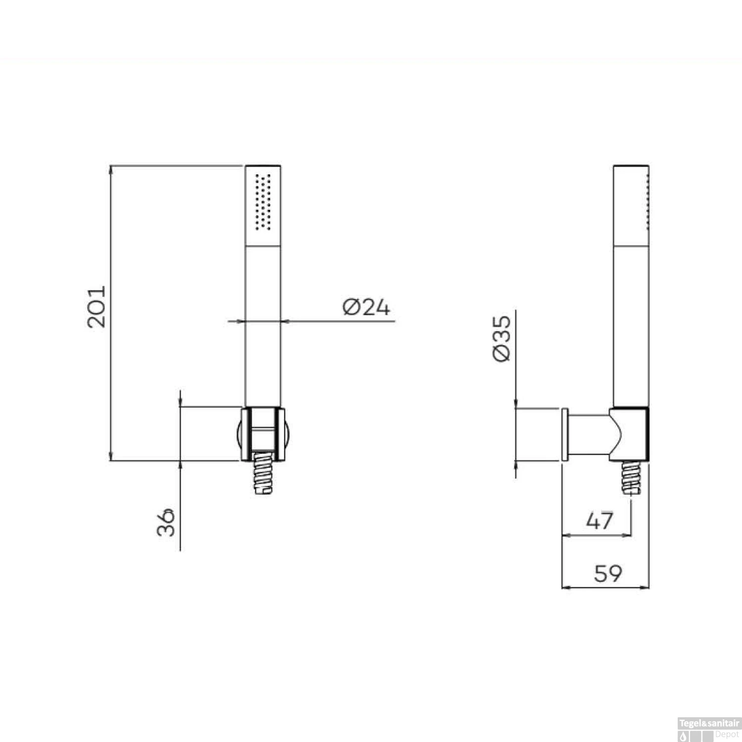 Handdoucheset Lagoo Garda Met Handdouchehouder, Handdouche Staaf En Doucheslang 150 Cm Geborsteld Koper PVD 2 Handdoucheset Lagoo Garda Met Handdouchehouder, Handdouche Staaf En Doucheslang 150 Cm Geborsteld Koper PVD - Afbeelding 2