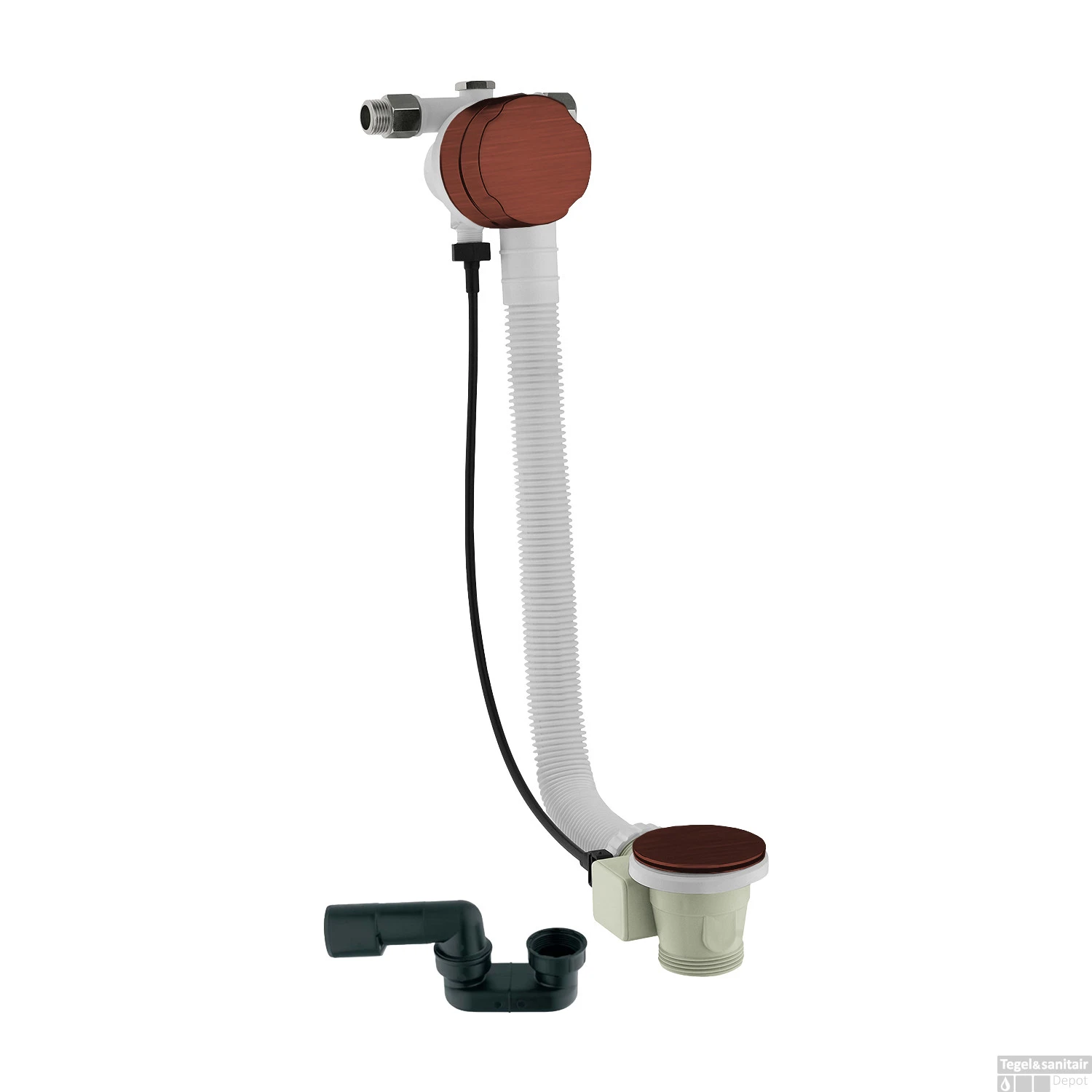 Badoverloop Lagoo Garda Vulcombinatie Met Clickplug En Sifon Messing Geborsteld Koper 1 Badoverloop Lagoo Garda Vulcombinatie Met Clickplug En Sifon Messing Geborsteld Koper