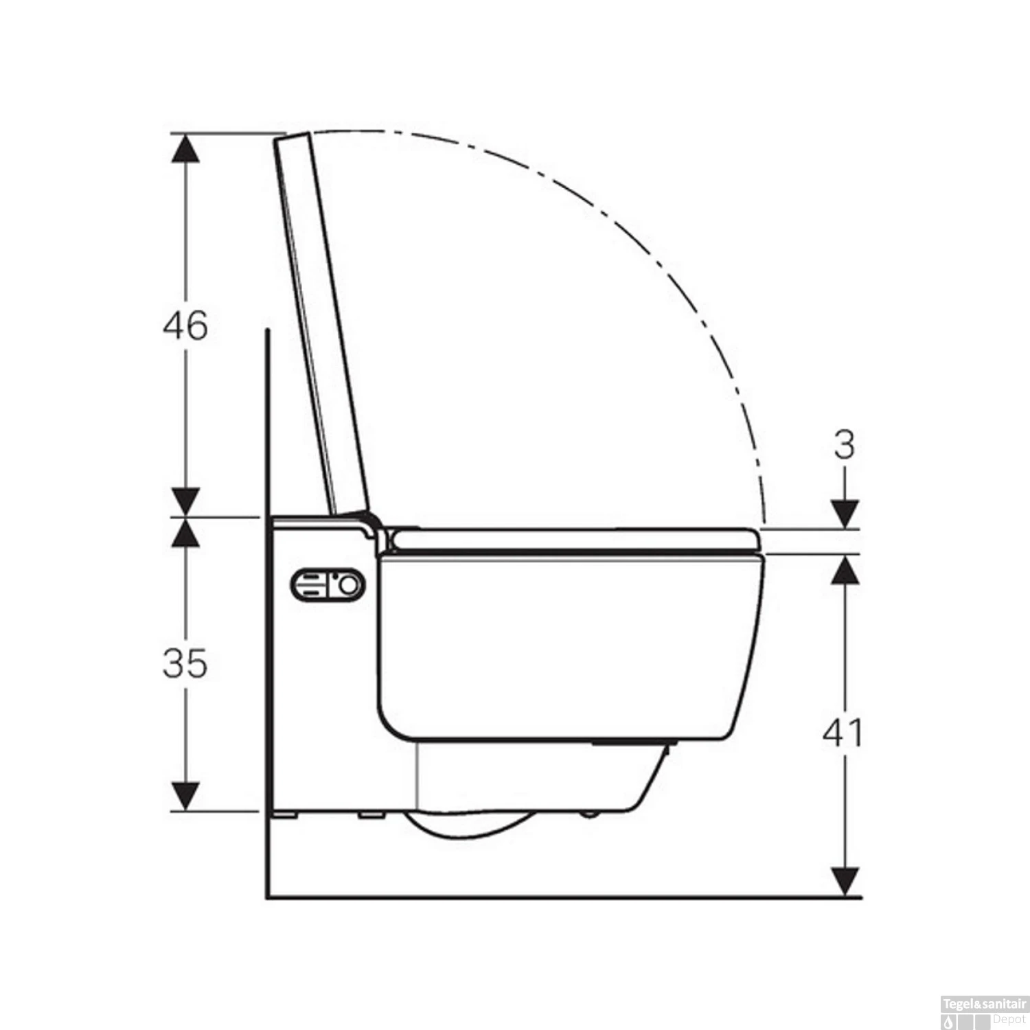 Douchewc Geberit Aquaclean Mera Comfort Met Geurafzuiging Warme Luchtdroging En Ladydouche Met Softclose En Deksel Wit 7 Douchewc Geberit Aquaclean Mera Comfort Met Geurafzuiging Warme Luchtdroging En Ladydouche Met Softclose En Deksel Wit - Afbeelding 7