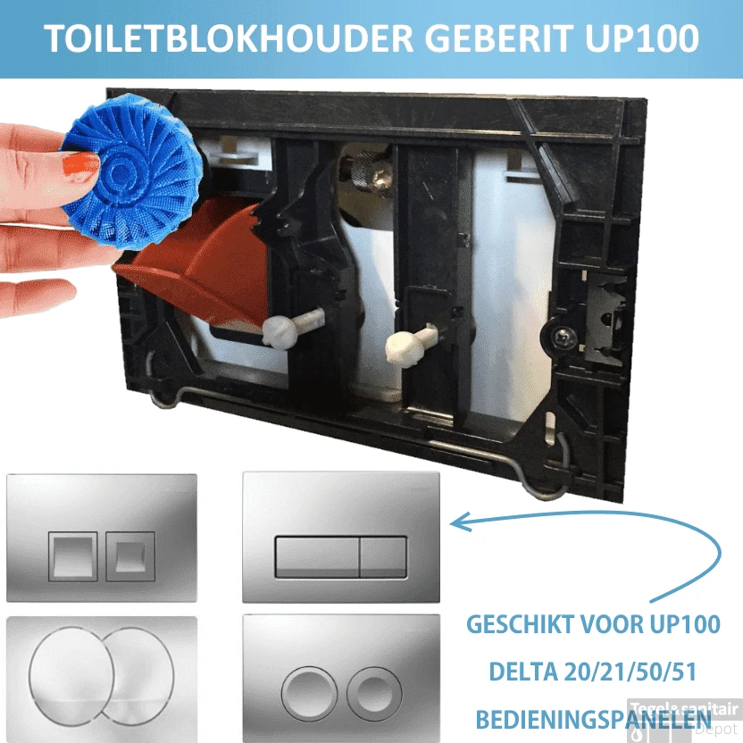 Toiletblokhouder Tbv Geberit Up100 (delta Drukplaten) 1 Toiletblokhouder Tbv Geberit Up100 (delta Drukplaten)