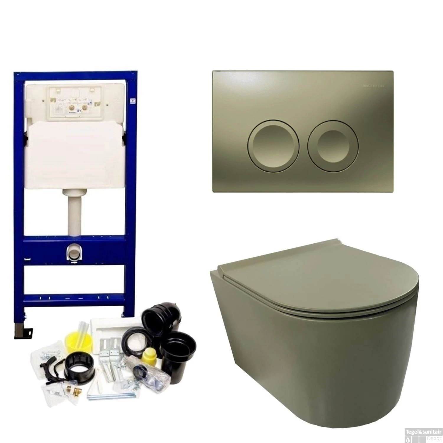 Geberit UP100 Toiletset Wandcloset Salenzi Civita Mat Legergroen Met Delta 21 Drukplaat 11 Geberit UP100 Toiletset Wandcloset Salenzi Civita Mat Legergroen Met Delta 21 Drukplaat - Afbeelding 11