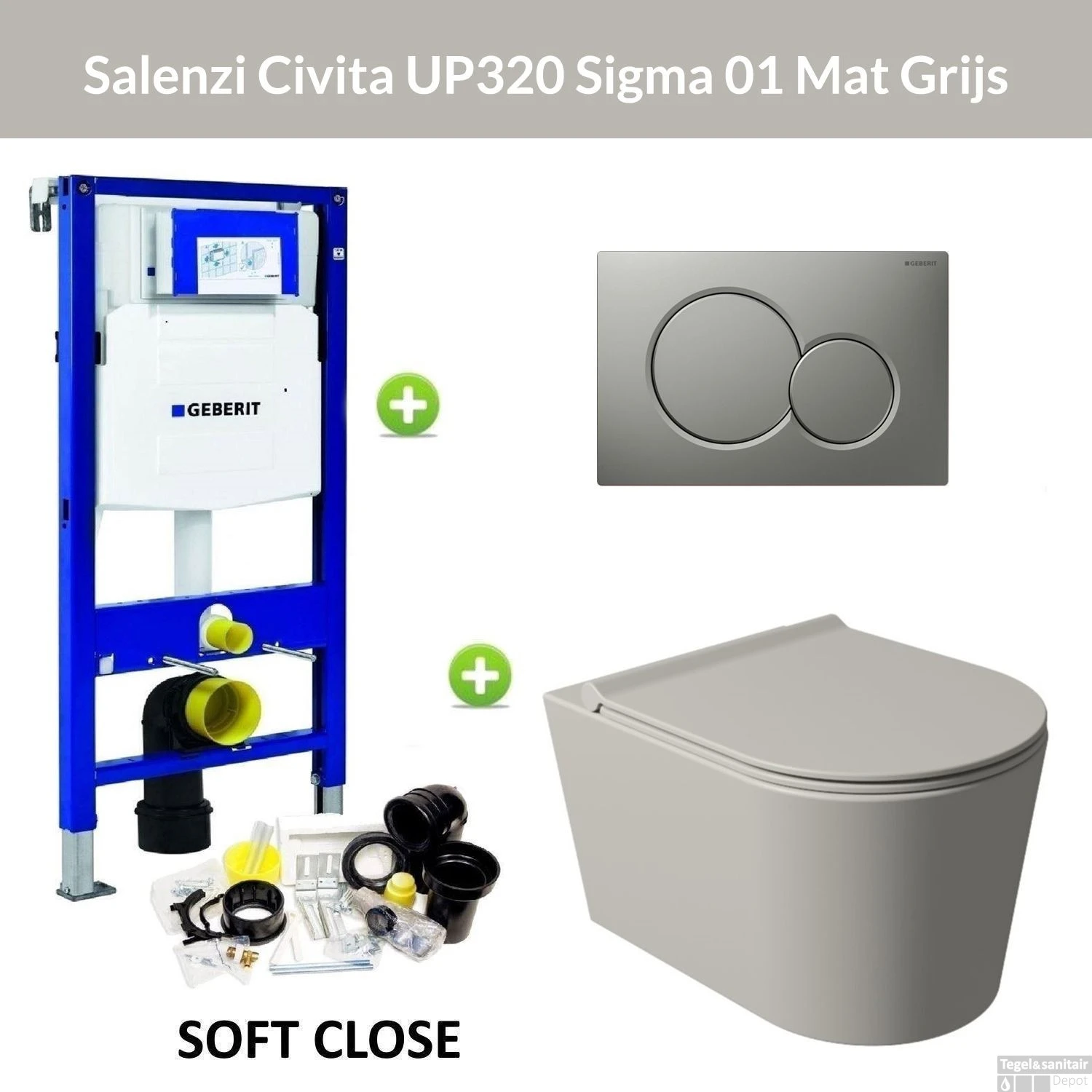 Geberit UP320 Toiletset Wandcloset Salenzi Civita Mat Grijs Met Sigma 01 Drukplaat 1 Geberit UP320 Toiletset Wandcloset Salenzi Civita Mat Grijs Met Sigma 01 Drukplaat