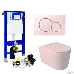 Geberit UP320 Toiletset Wandcloset Salenzi Civita Mat Roze Met Sigma 01 Drukplaat -Thuis Badkamer geberit up320 toiletset wandcloset salenzi civita mat roze met sigma 01 drukplaat shop