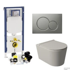 Geberit UP720 Toiletset Wandcloset Salenzi Civita Mat Grijs Met Sigma 01 Drukplaat -Thuis Badkamer geberit up720 toiletset wandcloset salenzi civita mat grijs met sigma 01 drukplaat shop